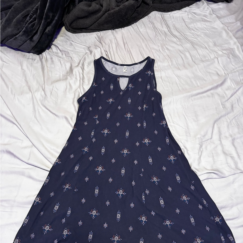 Mudd Navy Sleeveless Patterned Dress